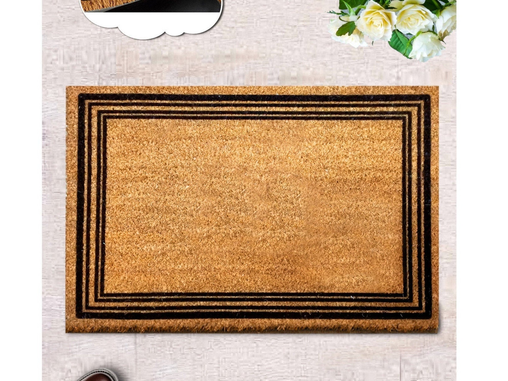 Plain Entrance Coir Doormat, Housewarming Gift Closing Gift Front