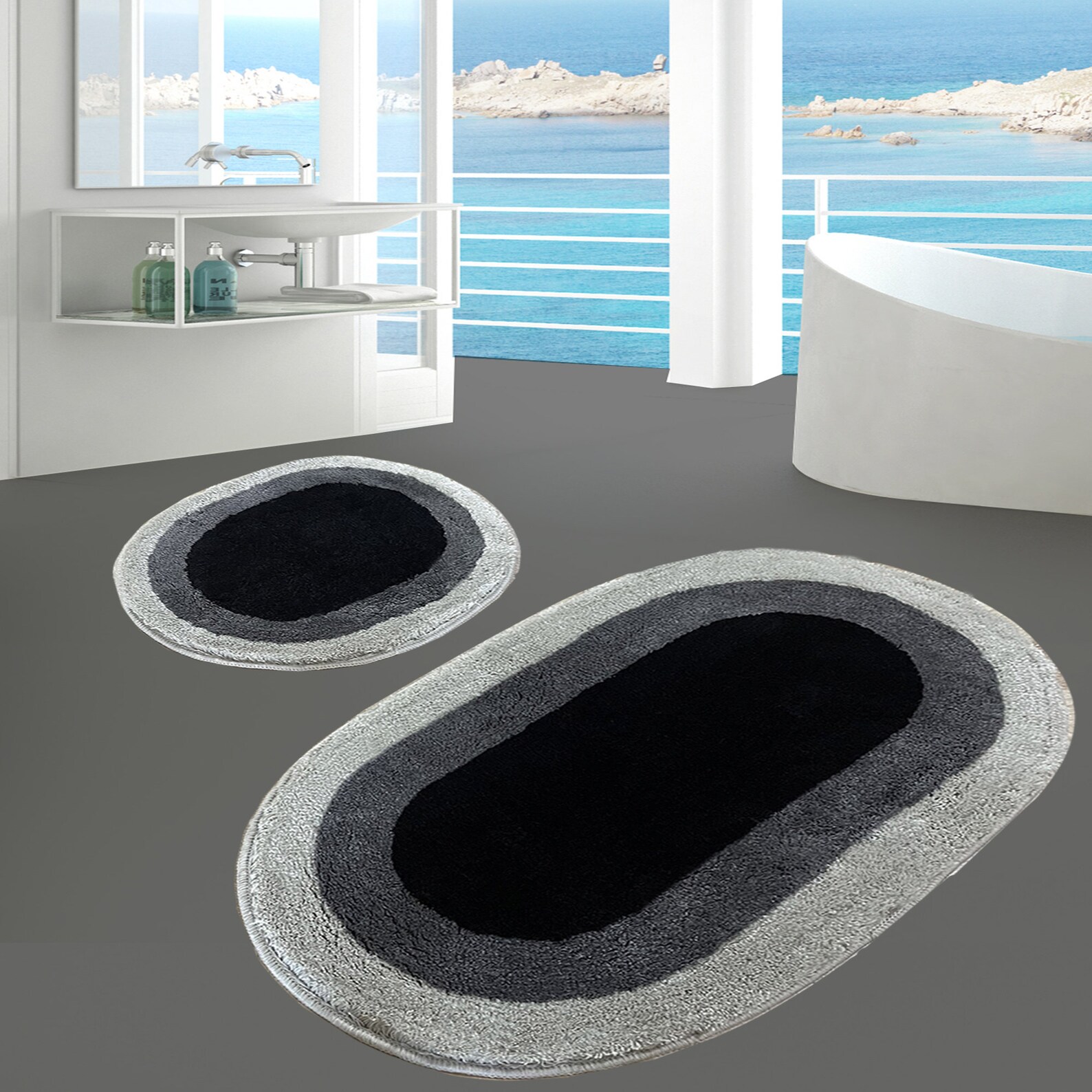 Oval Fluffy Bath Rug Set Cute Rug Bathroom Decor Tufted - Etsy