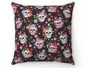 Bold Sugar Skulls Pillow