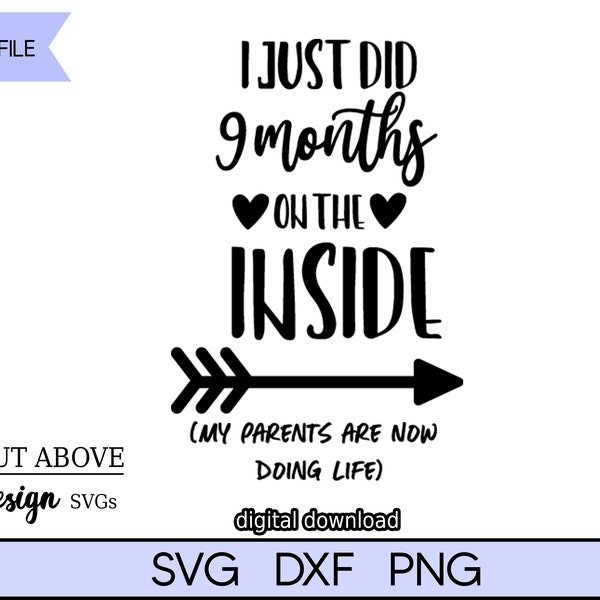 I Just Did 9 Months on the Inside Svg Etsy