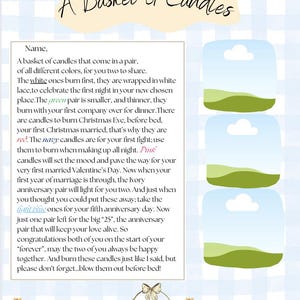 Custom Basket of Candles Poem – Personalized Bridal Shower Gift (Digital File)