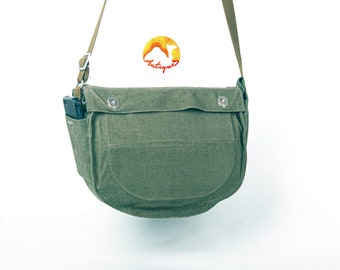 Vintage military gas mask bag