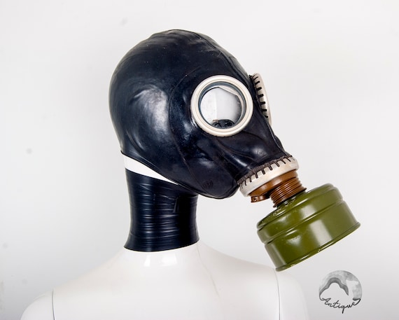 Halloween gas mask, Black cybergoth gas mask - image 1