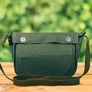 Sac fourre-tout militaire, sac à bandoulière de style militaire, sac en toile militaire vintage, sac en toile, armée, messager, unisexe Haversack , bâche