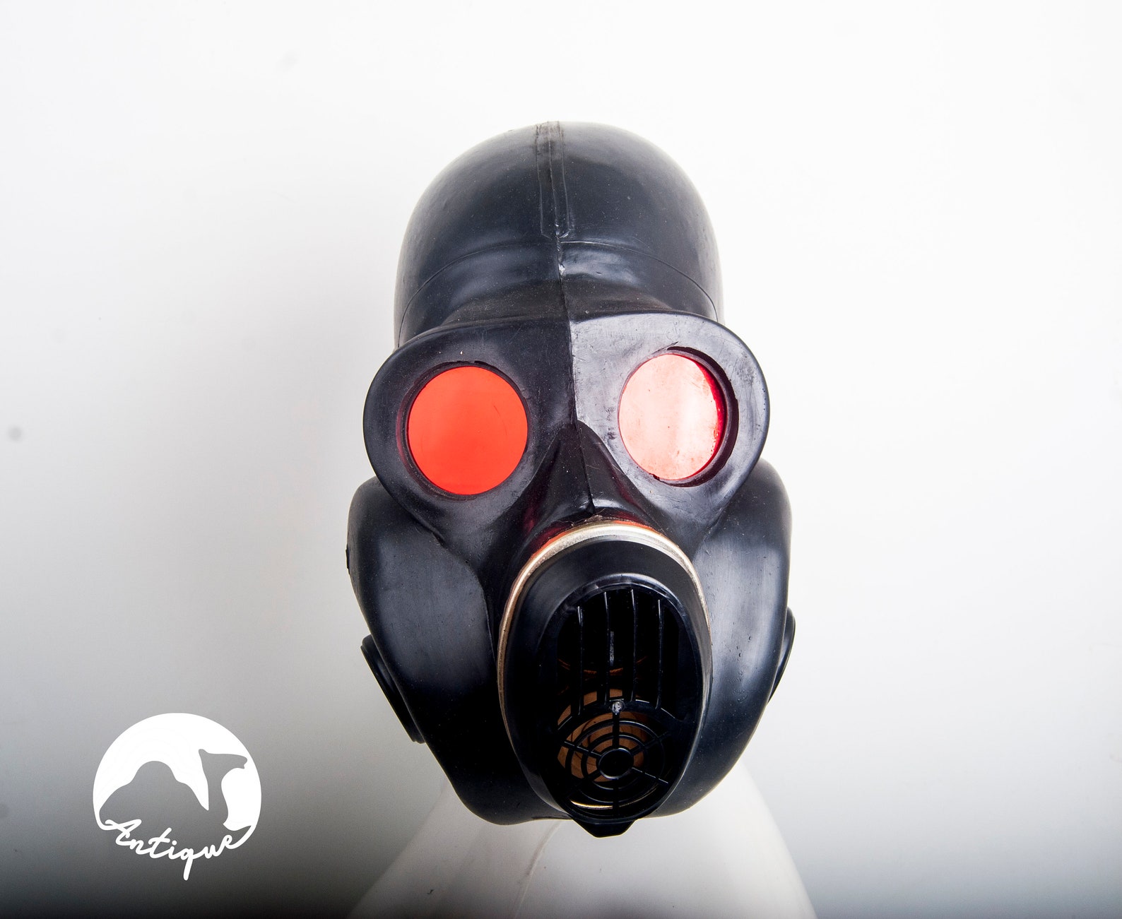 Halloween gas mask with red mirror lenses  Etsy