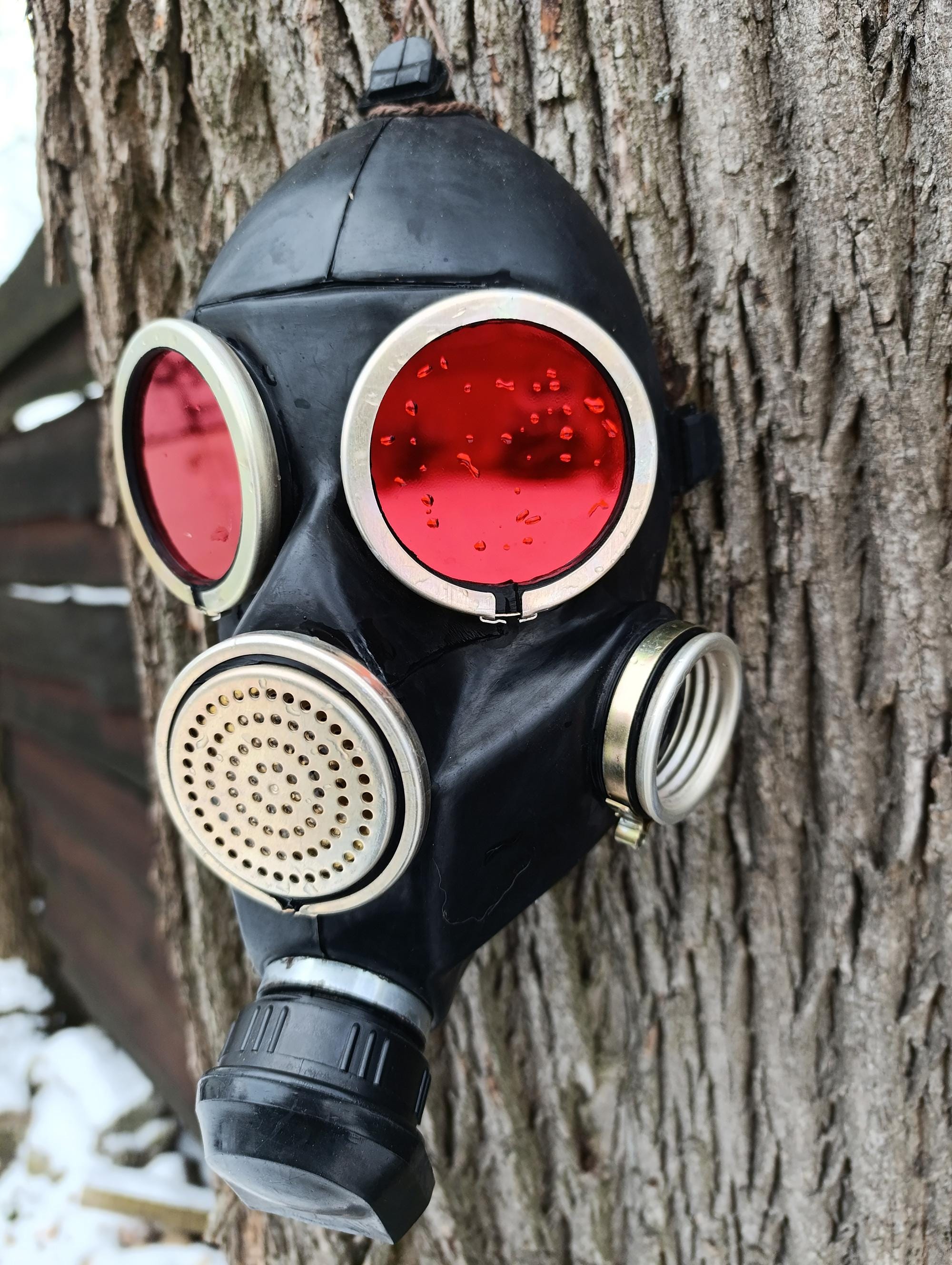 Gas Mask GP-7 With Red Mirror Lenses - Etsy