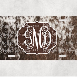 Cow cowhide (dgbz2) license plate car tag sublimation digital download, png, sublimation template, instant download, digital file (dgbz2)