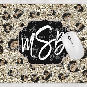 Glitter look leopard mousepad mouse pad sublimation digital download, png, sublimation template, instant download, digital file