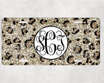 Glitter effect leopard license plate car tag sublimation digital download, png, sublimation template, instant download, digital file