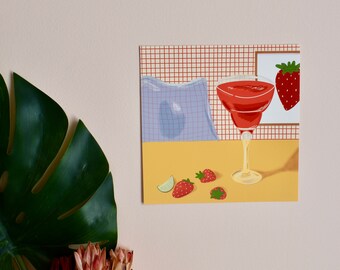 Retro Strawberry Print