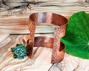 Martelé texture copper bracelet