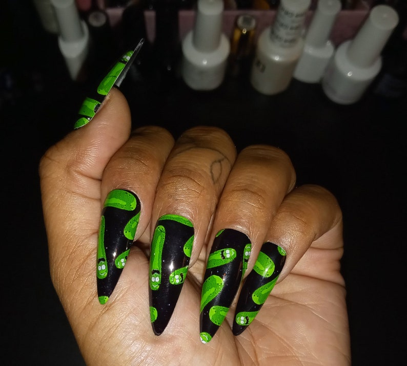 Press on Nails pickle Rick Etsy