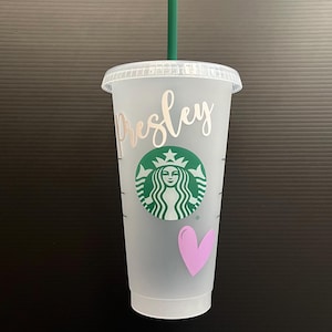 Personalized Starbucks Tumbler with Heart | Starbucks Cup Cut Out Heart | Custom Starbucks Cup | Starbucks Tumbler | Starbucks Gift