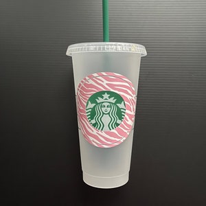 Starbucks Pink Zebra Ring Cup | Starbucks Cup Personalized | Custom Starbucks Cup | Starbucks Venti Cup | Starbucks Gift