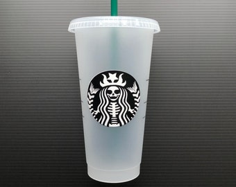 Skeleton Reusable Cup | Custom Tumbler | Halloween Coffee Cup