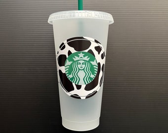 Starbucks Cow Print Ring Cup | Custom Starbucks Tumbler | Cow Print Ring Cup | Personalized Starbucks Tumbler |