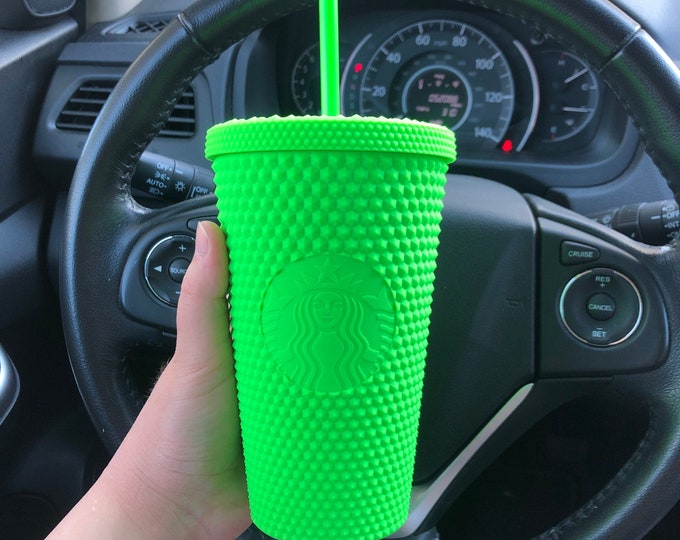 Starbucks Neon Green Studded Tumbler Studded Tumbler Etsy