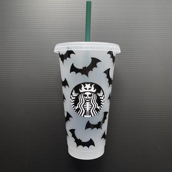 Bat Reusable Cup | Bat Halloween Cup | Spooky Tumbler | Black Bat Cup