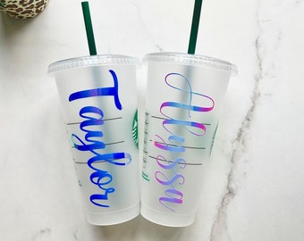 Vaso Starbucks personalizado / Vaso Starbucks frío personalizado / Vaso reutilizable Venti de 24 oz con tapa y pajita / Vaso Starbucks personalizado