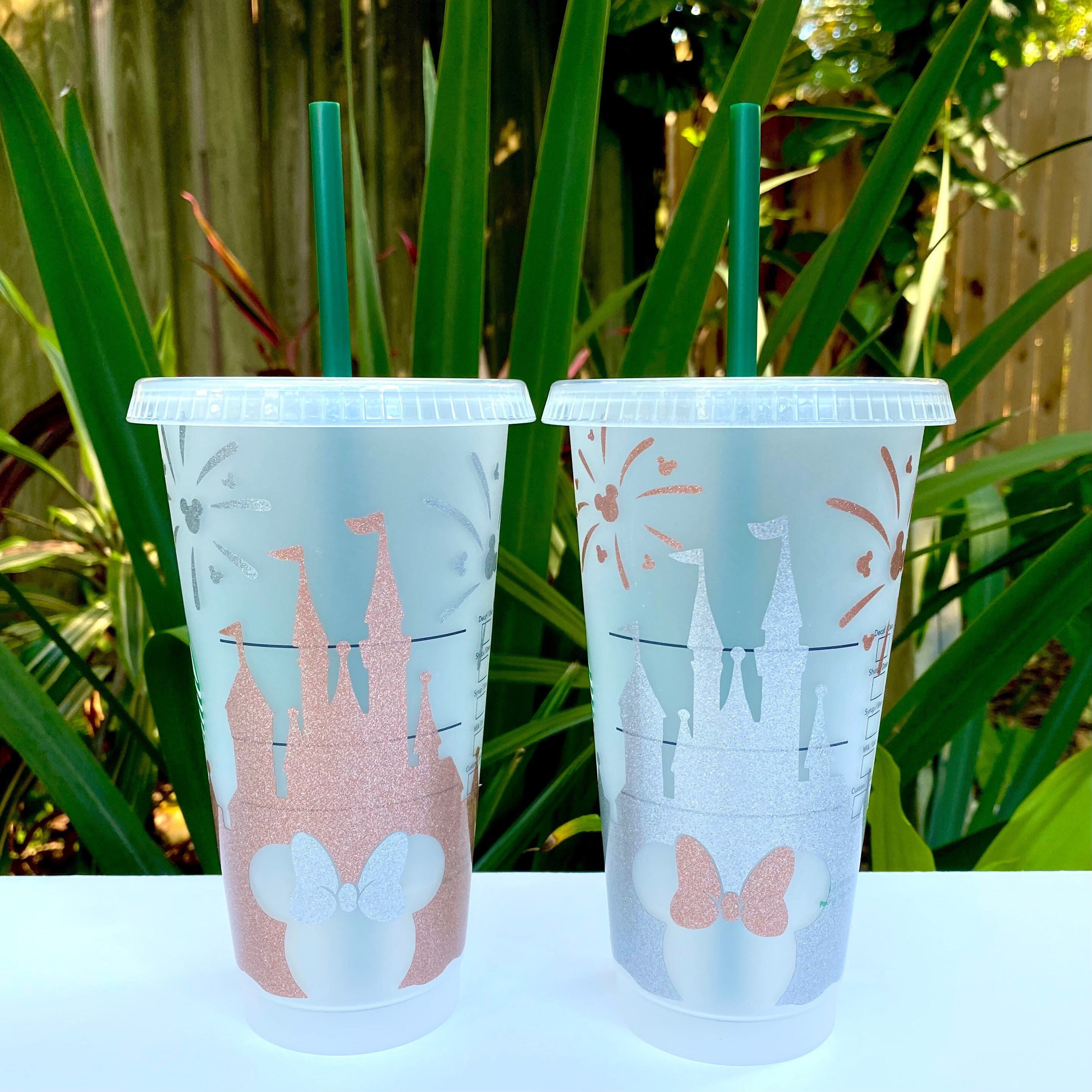 Enchanted Rose and Castle Cold Cup  Custom starbucks cup, Enchanted rose, Disney  starbucks