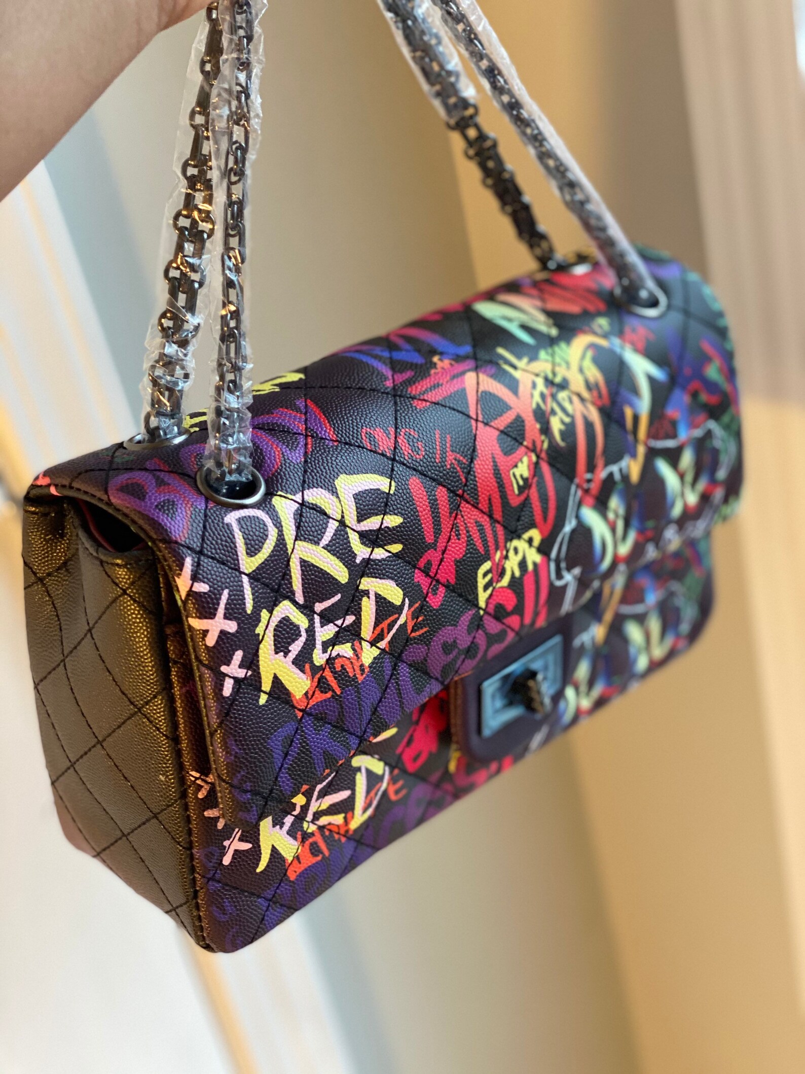 Graffiti Purse Purple Etsy