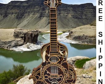4-Layer Decorative Steampunk Laser Cut Guitar Kit – 11" x 5" (Non Functioning)