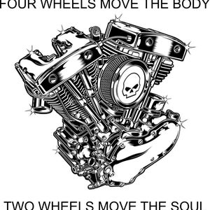 Motorcycle Engine Shovel Head wordt geleverd met omgekeerde afbeeldingen-png svg bmp eps dxf PNG SVG DXF Eps Jpg Cricut silhouet