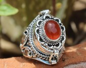 Christmas day gift, Poison Ring, 925 Sterling Silver Ring, Carnelian Ring, Handmade Ring, August Birthstone, Poison Box Ring, Wedding Gift.
