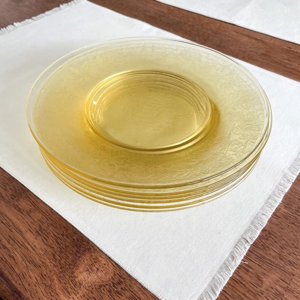 Yellow Glass Plate Etsy
