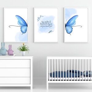 Set di 3 decorazioni per la cameretta dei bambini, download immediato, stampabili, decorazioni minimaliste per la stanza, decorazioni murali con farfalle, stampe per bambine, decorazioni per bambine