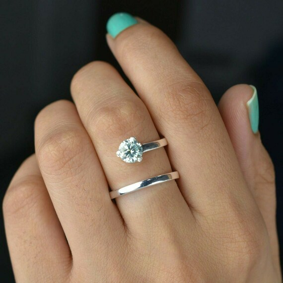 Blue diamond 2024 sterling silver ring