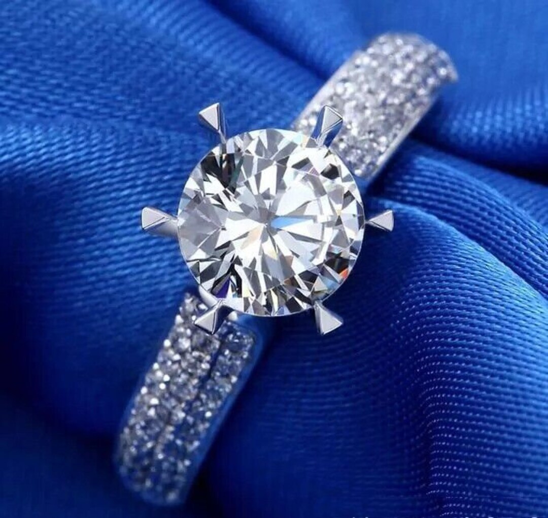 2.50 Ct Round Cut White Diamond Anniversary Ring in 925 Etsy