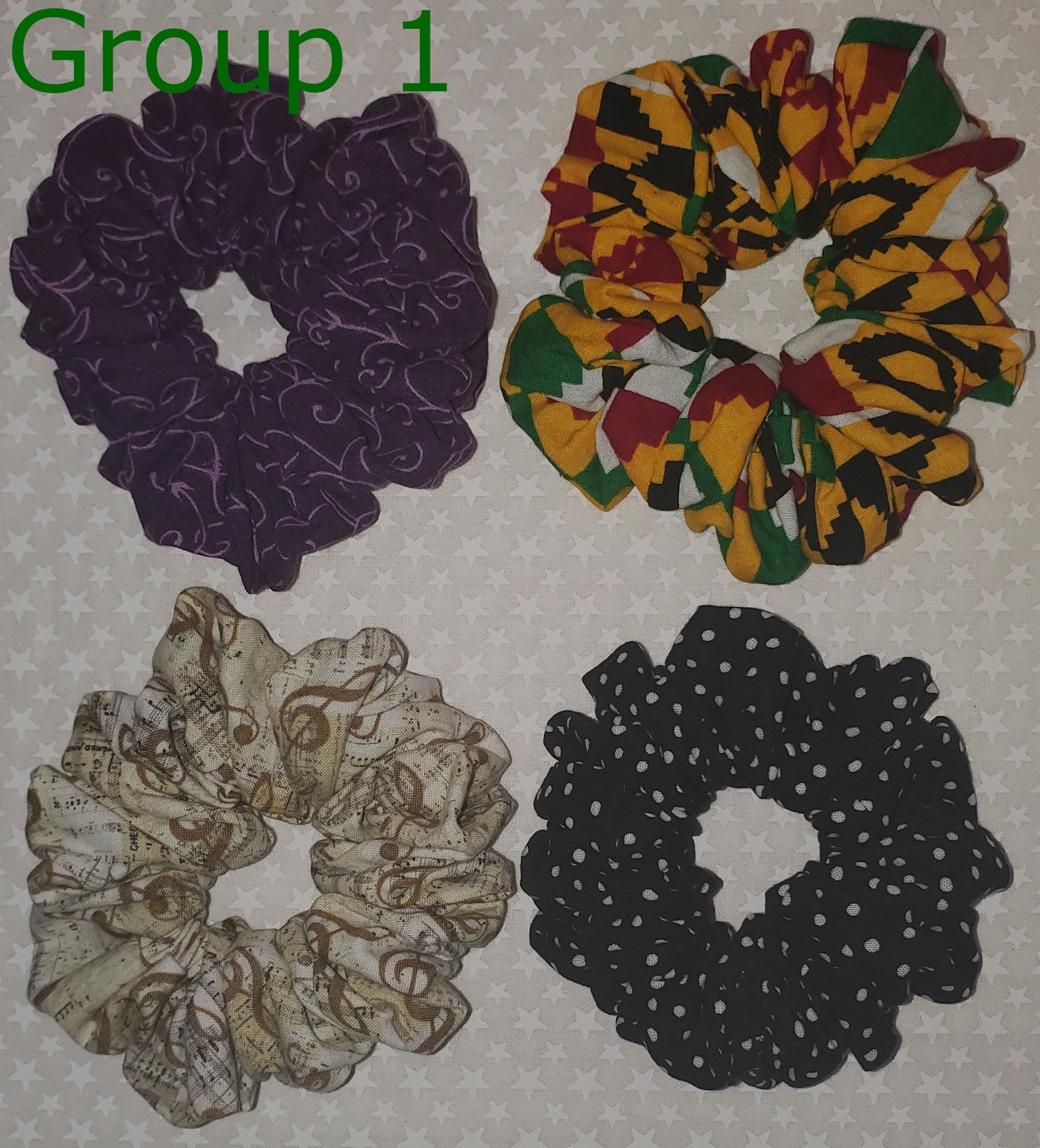 Colorful Fabric Scrunchies With Elastic Etsy