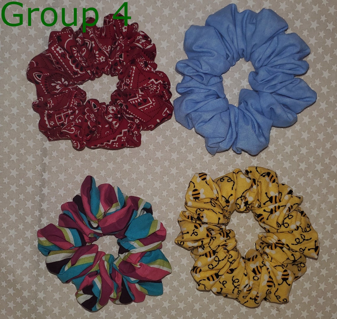 Colorful Fabric Scrunchies With Elastic Etsy