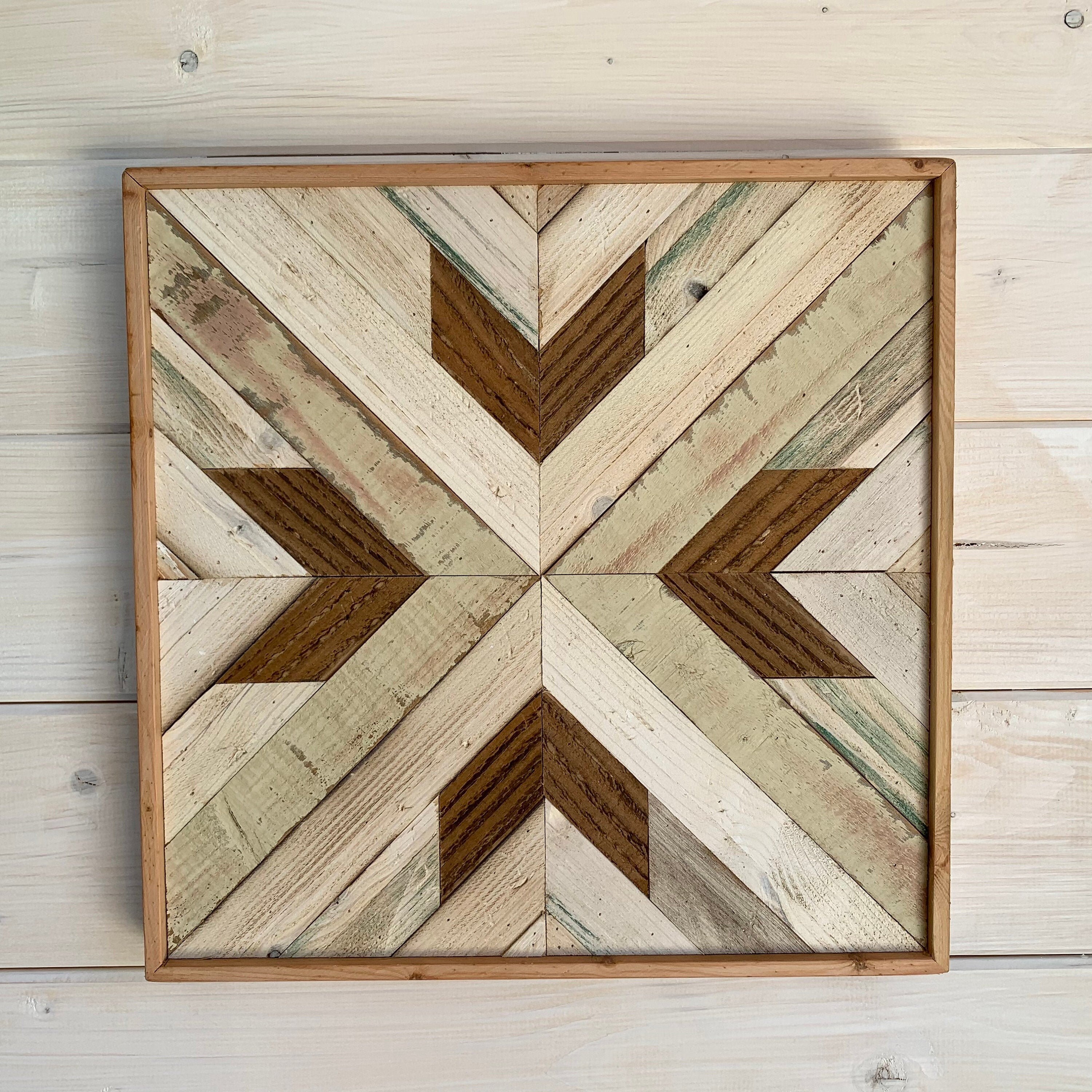 Geometric Wood Art 30cm x 30cm Wall Art Contemporary Etsy