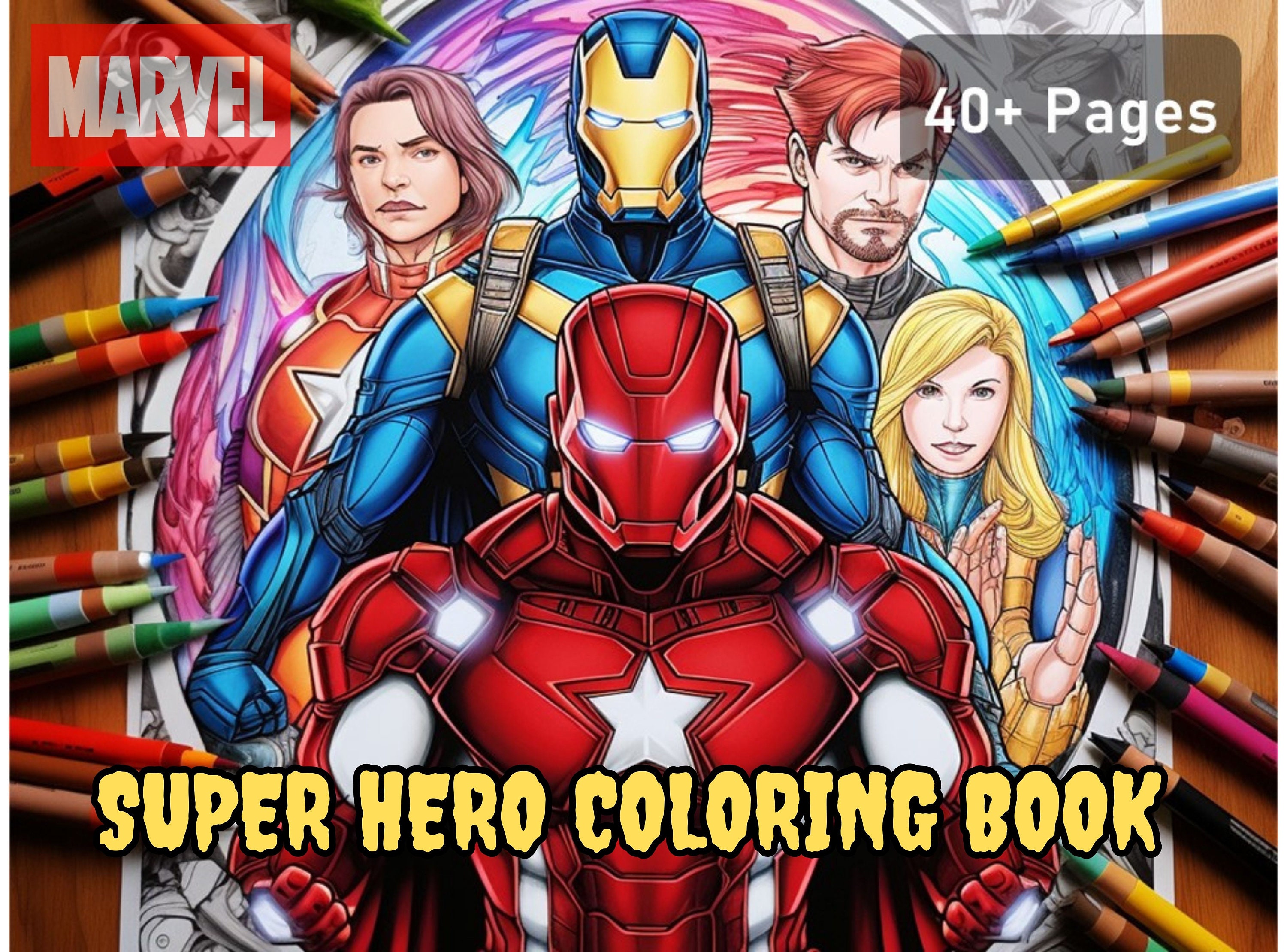 marvel superhero coloring page