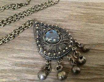 アンティーク ビクトリア朝 サフィレット ペンダント ネックレス、本物