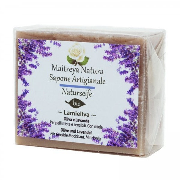 Maitreya Natura SAPONE ARTIGIANALE Lamieliva, 100gr, aromaterapia, per tutti i tipi di pelle, cosmetici naturali, vegan