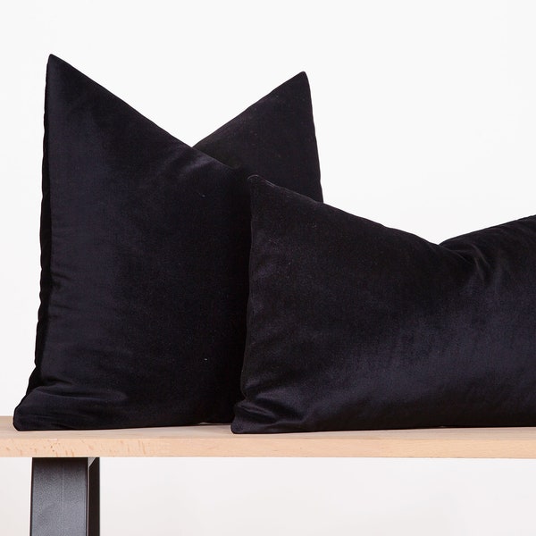 Black Velvet Pillows Etsy