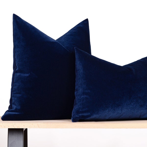 Navy Velvet Pillow Etsy