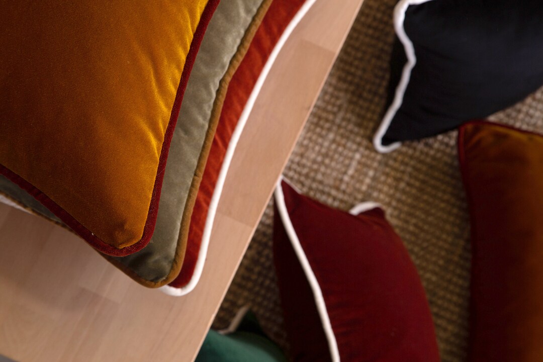 Customized Pillow With Piping, Euro Sham With Piping, Velvet Throw