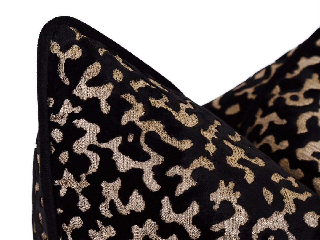 Black Luxury Pillow, Luxury Euro Sham, Pillow With Piping, Jacquard