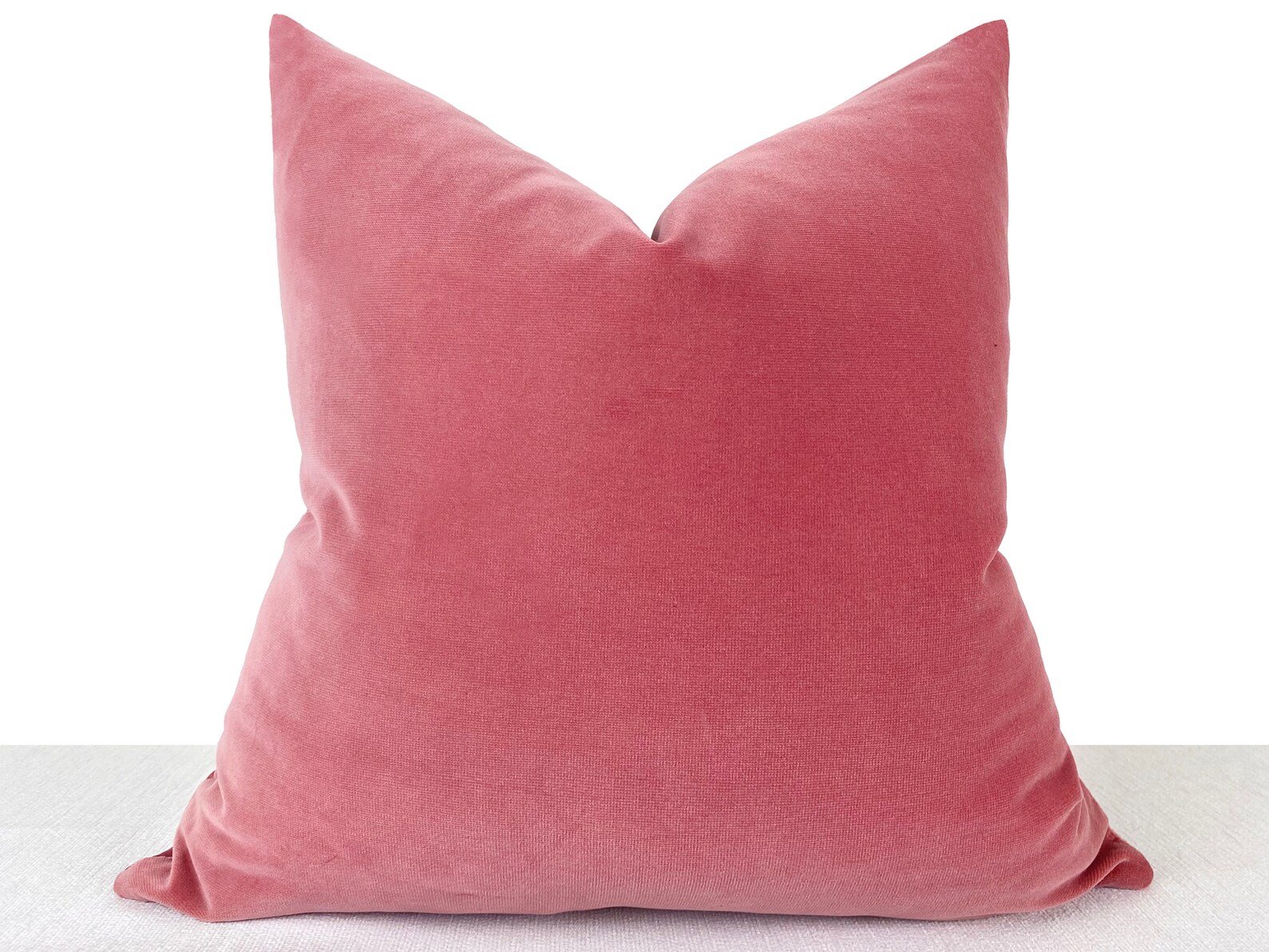 Pink Velvet Pillow Cover, Cotton Velvet Decorative Throw Pillow, Pink