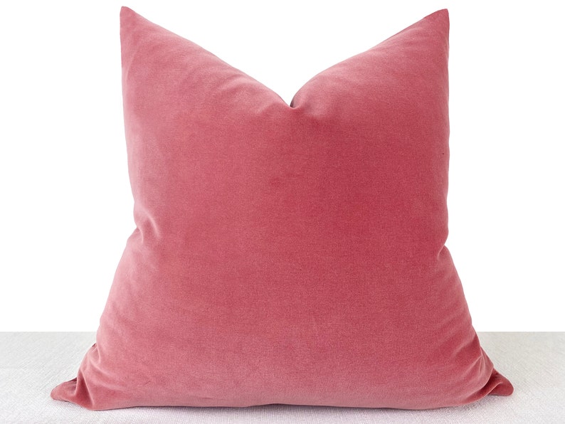 Pink Velvet Pillow Cover Cotton Velvet Decorative Throw Etsy
