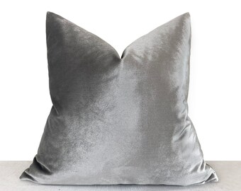 Crown Collection Silver Solid Small Cushion Cover Pillow Shams Set of 2 pc Silver, Square 12/'/' x 12/'/' Hypoallergenic 500-TC 100/% Egyptian Cotton Decorative Zipper Closure 12x12 Cushion Cover