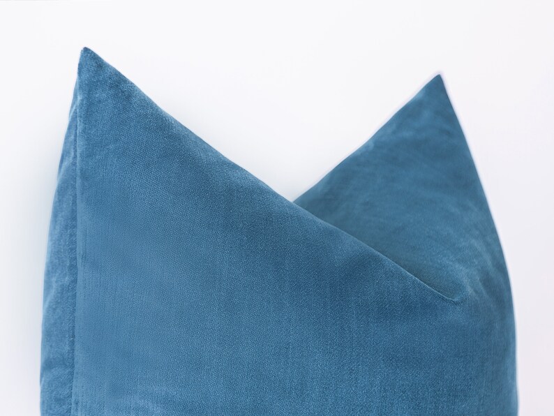 Indigo Blue Velvet Pillow Cover Decorative Blue Euro Sham Etsy