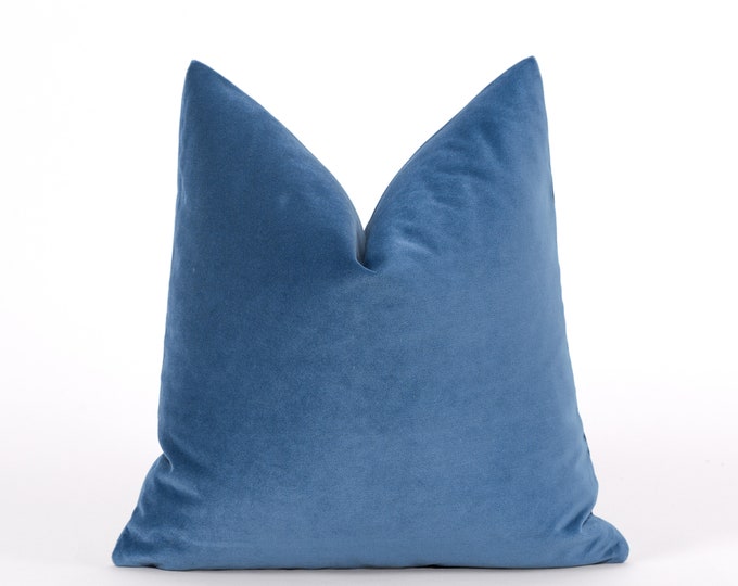 Featured listing image: Baby Blue Velvet Pillow Cover: Decorative Throw Pillow
