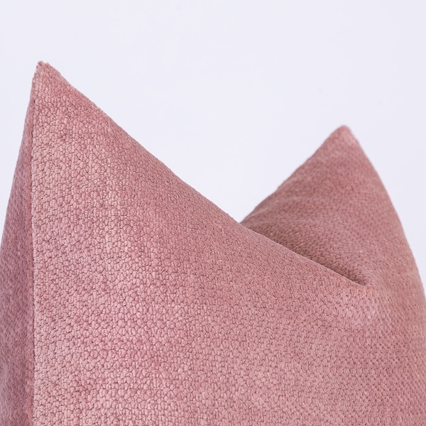 Soft Pink Pillow Cover, Cozy Euro Sham Cover, Textured Pink Cushion Cover, Modern Home Decor, Soft Throw Pillow, Custom Size Pillow Cover