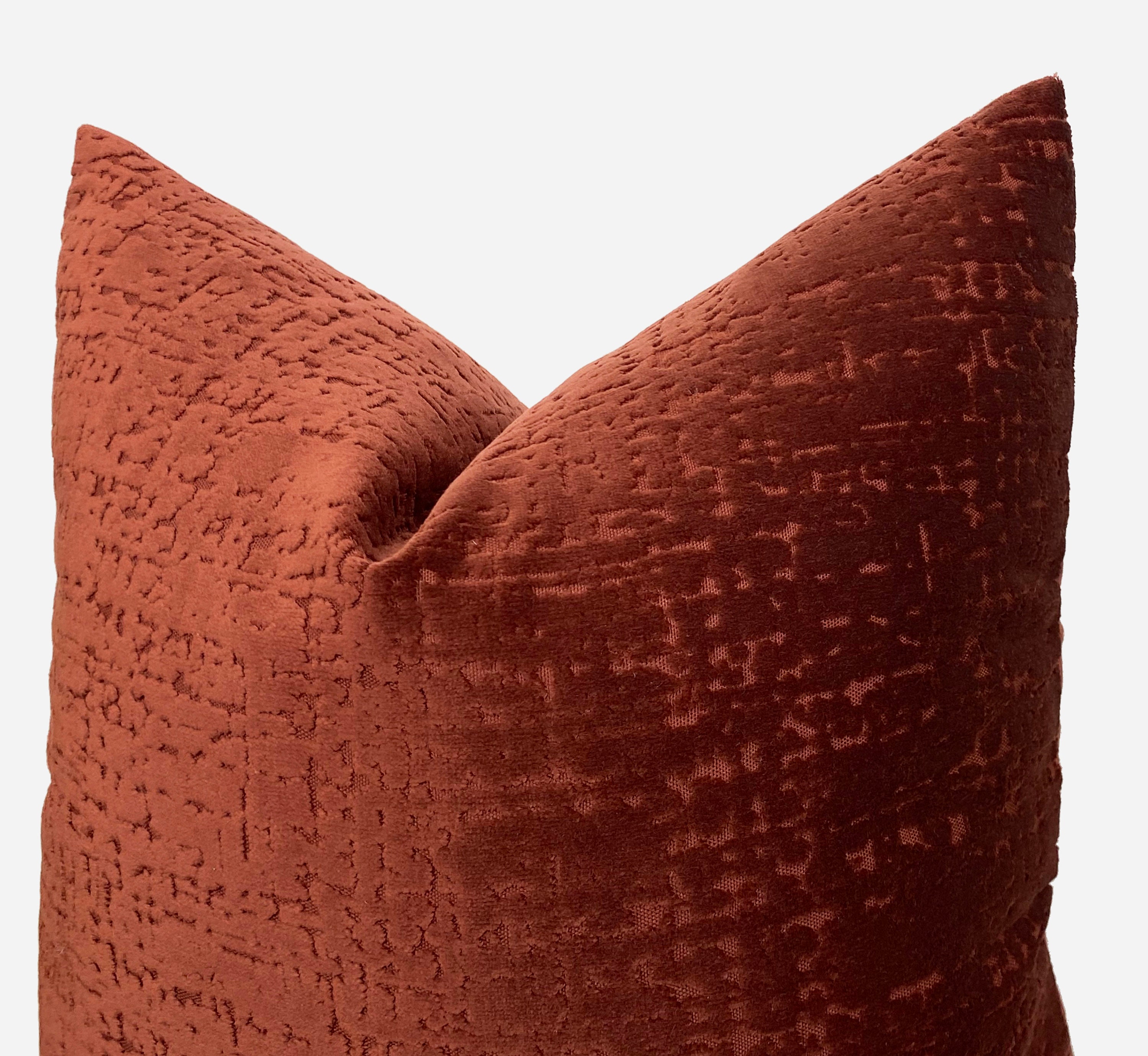 Textured Rust Pillow Cover Rust Euro Sham Cover Textured Etsy