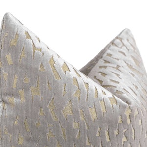 Silver Jacquard Pillow Cover, Luxury Euro Sham, Designer Throw Pillow, Accent Textured Cushion Cover for Sofa | All Duties Prepaid for USA
